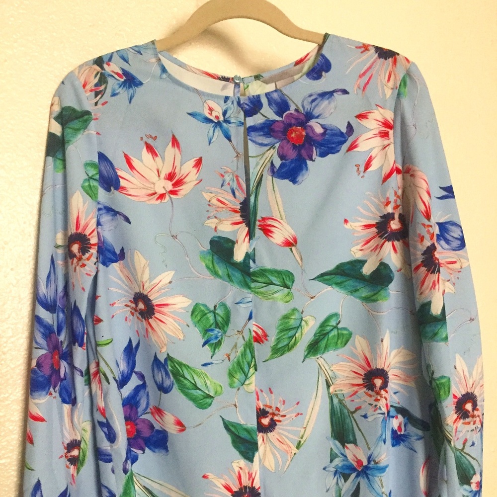 Floral print long sleeve blouse